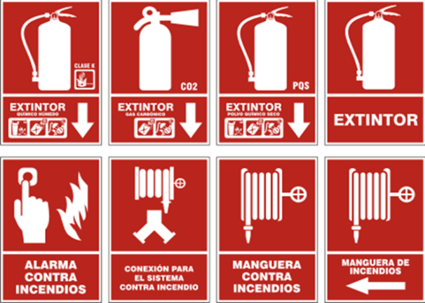 Concepto visual - señalética para incendios